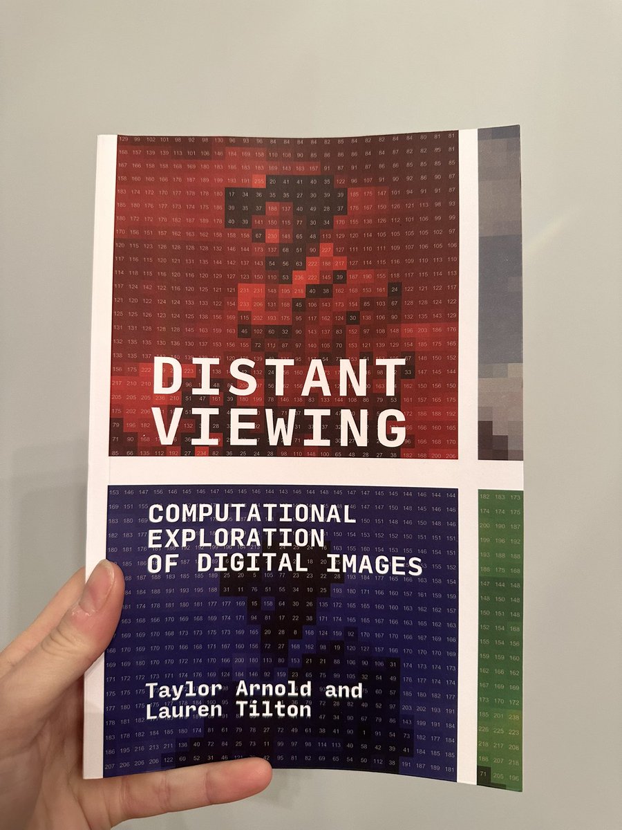 Excited to announce that Distant Viewing with @mitpress is out today and open access! @statsmaths and I offer a theory and method for computer vision at the intersection of #datascience #digitalhumanities and visual culture. Please help spread the word! mitpress.mit.edu/9780262546133/…