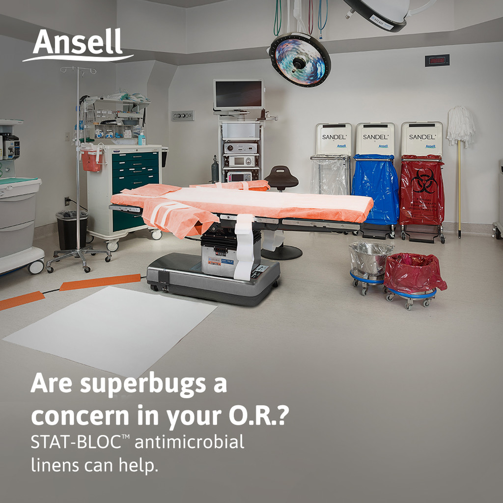 Concerned about superbugs in the OR.?  STAT-BLOC™ antimicrobial linens are at least 99% effective against MRSA, E. coli, CRE &amp; COVID-19.  

Learn more: bit.ly/400TkoP

#AnsellProtects #InfectionPreventionWeek #IIPW2023 #InfectionPrevention #InfectionControl  #ORTurnover