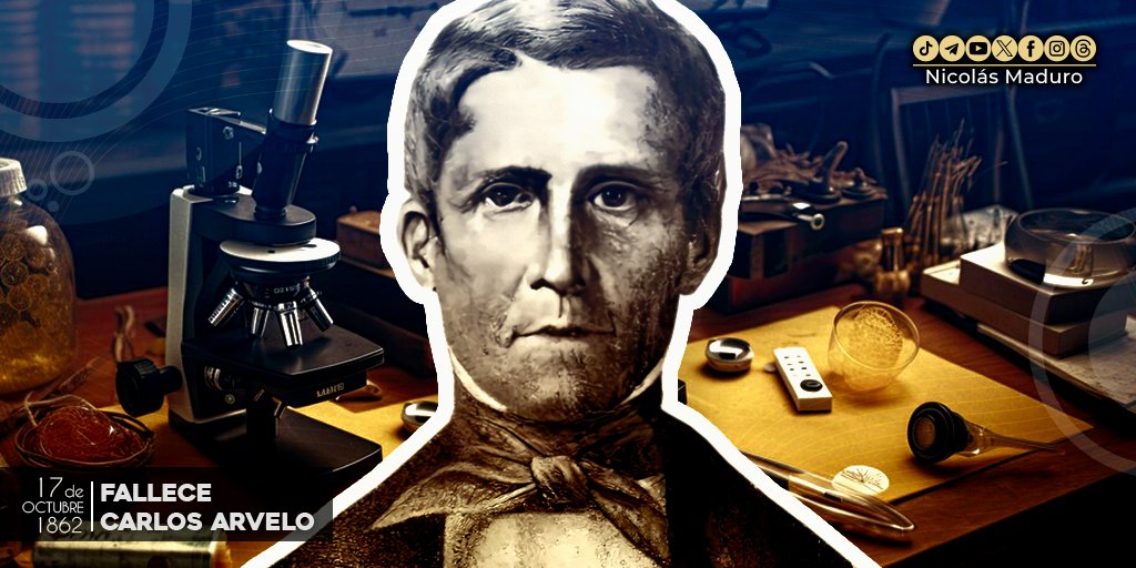 A 161 años de su fallecimiento, honramos la memoria del Dr. Carlos Arvelo, abnegado galeno y combatiente del Ejército Patriota, reconocido en nuestra historia por su brillante hoja de servicios prestados a la Patria durante la lucha por la Independencia.