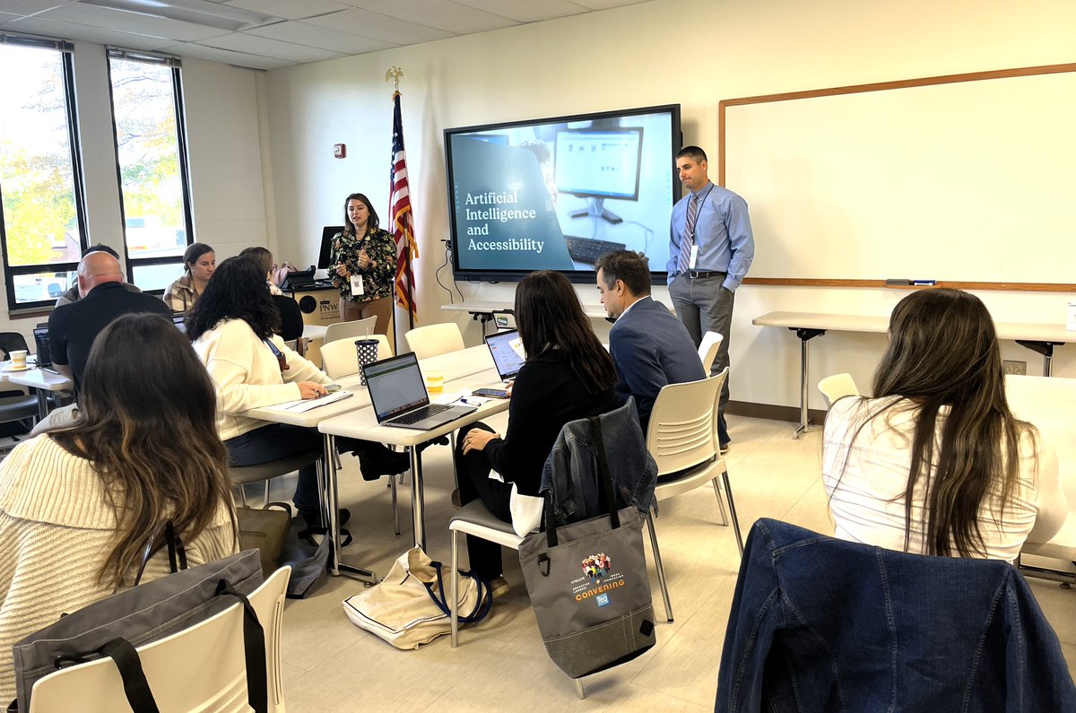 pnwboces's tweet photo. Meredith Dutra and Bryan Bagala @ScarsdaleEdu spoke about a variety of AI assistive technologies at today’s summit. @pnwboces_edtech @NYSCATE https://t.co/qZSvkyyIFF