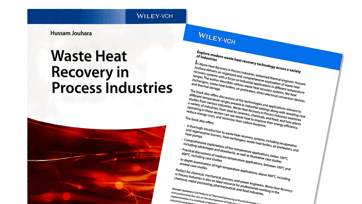 Solex_Thermal's tweet photo. In our latest blog, we sit down with Econotherm Technical Director Hussam Jouhara to discuss his book Waste Heat Recovery in Process Industries.
https://t.co/PD4JNGkjWa

#wasteheat #wasteheatrecovery #heatpipes #heatexchangers #decarbonisation #circulareconomy #energytransition https://t.co/L0KjvrodoW