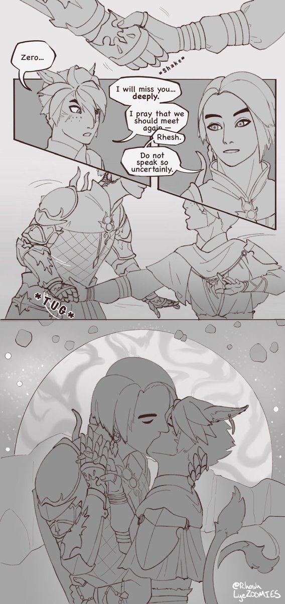RheshLyeZOOMIES's tweet photo. 🌕 Farewells

Zero doesn’t leave anything unsaid between her and the Warrior of Light.

#FFXIV #FFXIVArt #WoLxZero #ZeroFFXIV #EndwalkerPatchSpoilers https://t.co/o9WTqzIGuV