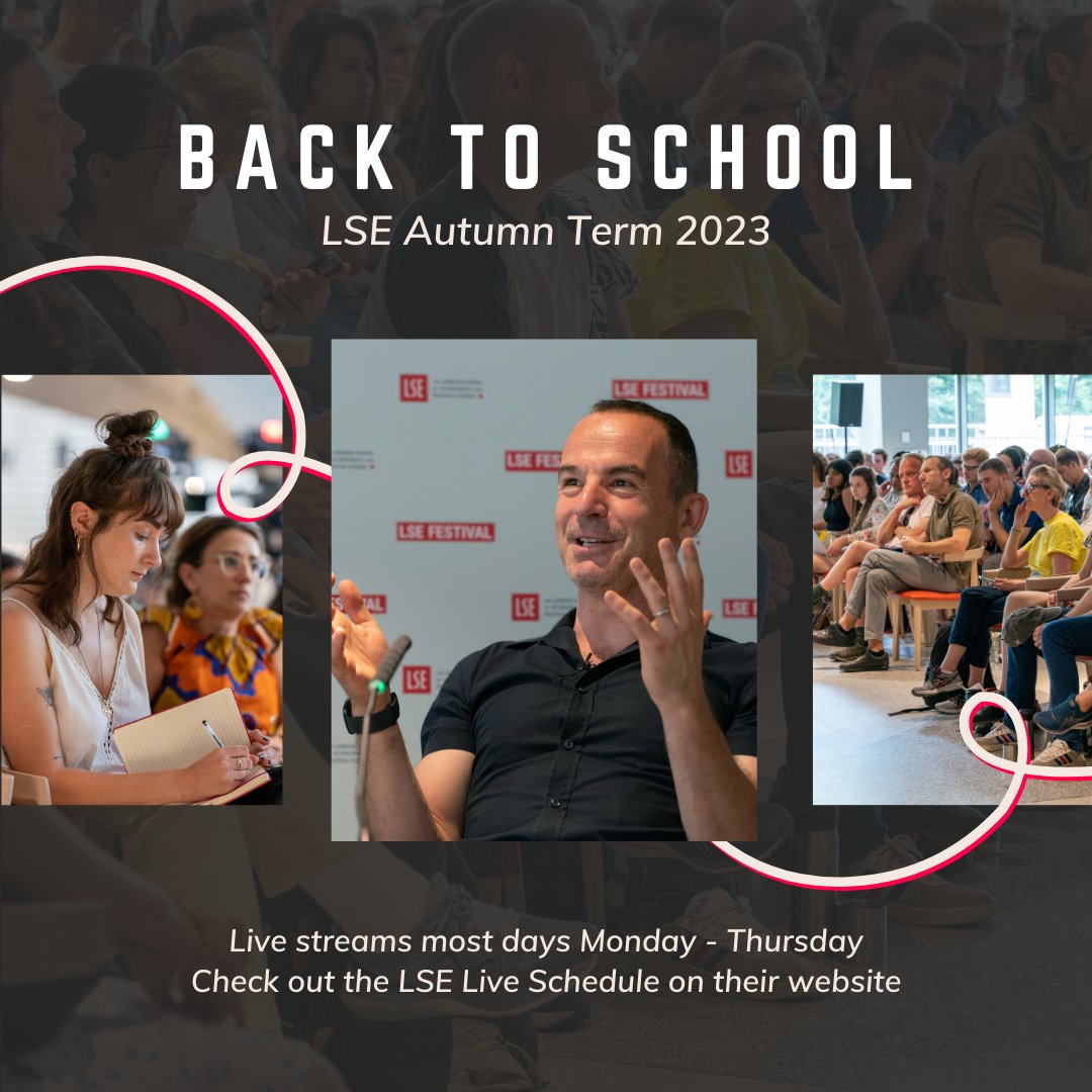 Autumn live events at LSE are in full swing! 📖✨ Catch us streaming 4x a week on Ecko Enterprise. Don't miss out! Schedule here: tinyurl.com/lse23
 #LSEAutumn #StreamingNow