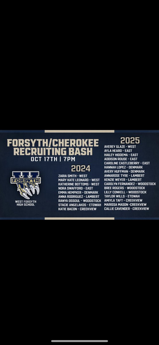 Can’t wait to watch 5 of our own compete tonight in front of some college coaches!