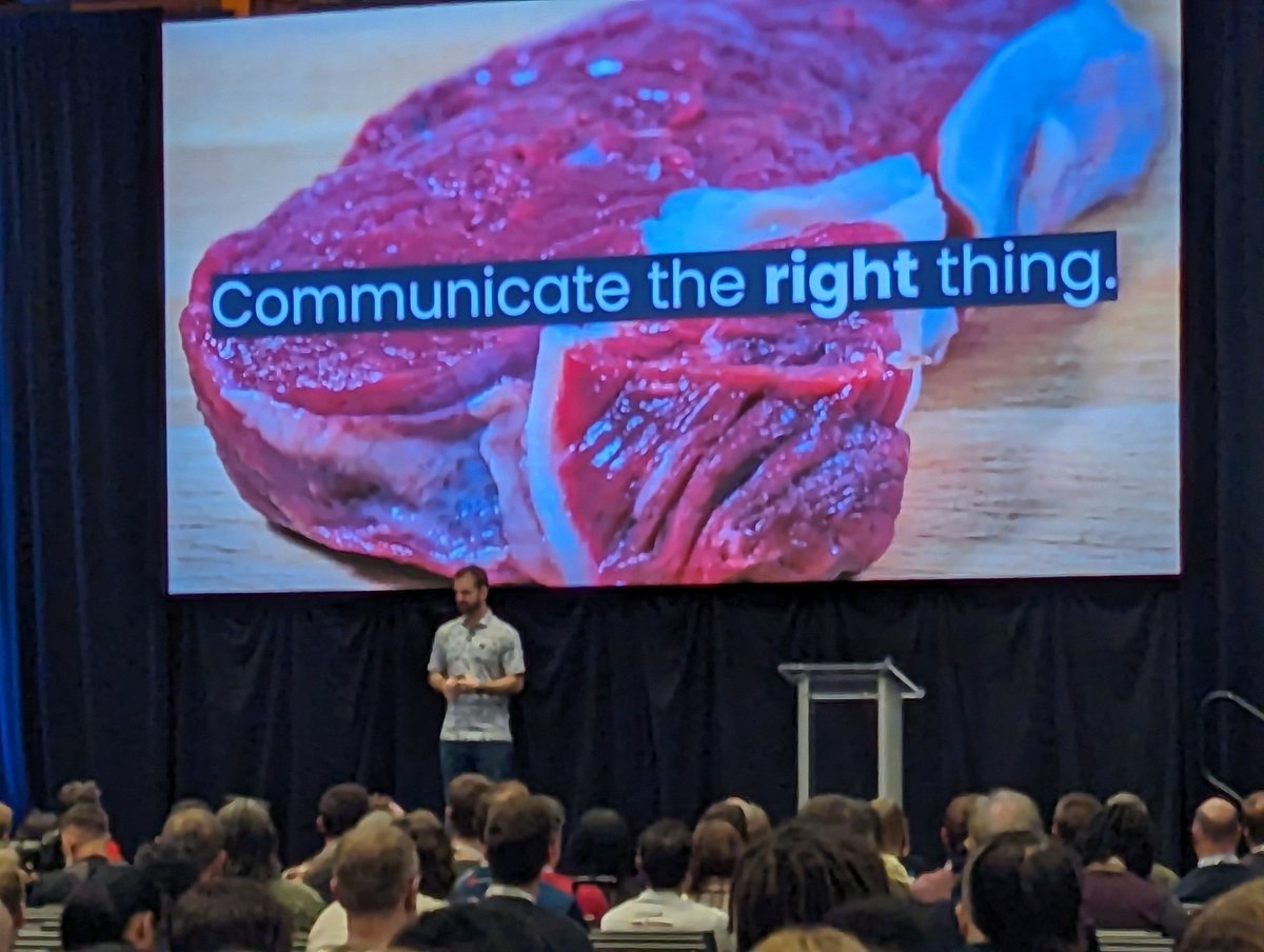 Watching @jamesqquick talking about raw steak... I mean what to do when we're stuck in our careers 👏🏾❤️ #AllThingsOpen @AllThingsOpen