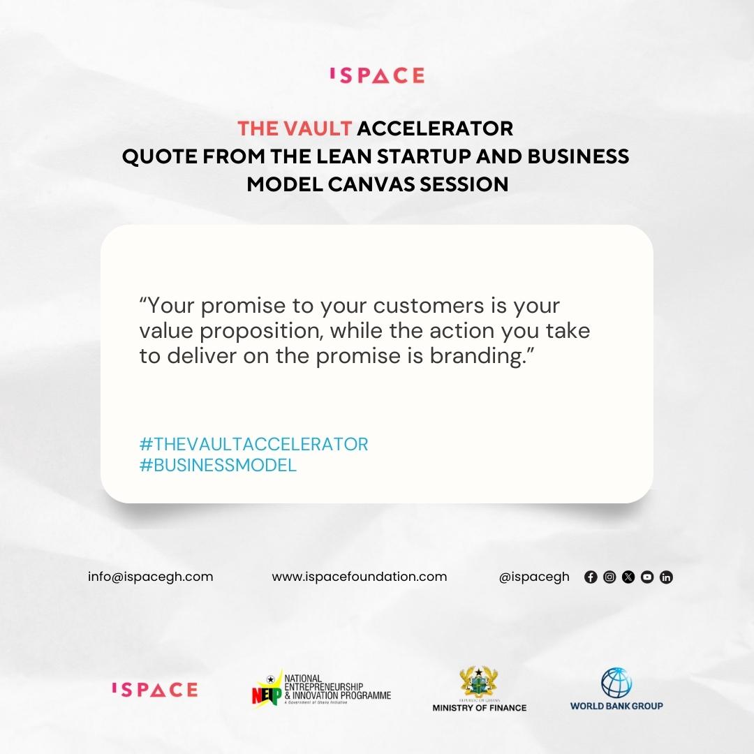 iSpaceGh's tweet photo. 𝐓𝐡𝐞 𝐕𝐚𝐮𝐥𝐭 𝐀𝐜𝐜𝐞𝐥𝐞𝐫𝐚𝐭𝐨𝐫

𝙌𝙪𝙤𝙩𝙚𝙨 𝙛𝙧𝙤𝙢 𝙤𝙪𝙧 𝙑𝙖𝙪𝙡𝙩

Here are some tips our facilitator shared with our Vault program participants during their Business Model Canvas sessions.

Do you have any tips to share?

#TheVaultAccelerator #businessmodelcanvas https://t.co/k78P18M95H