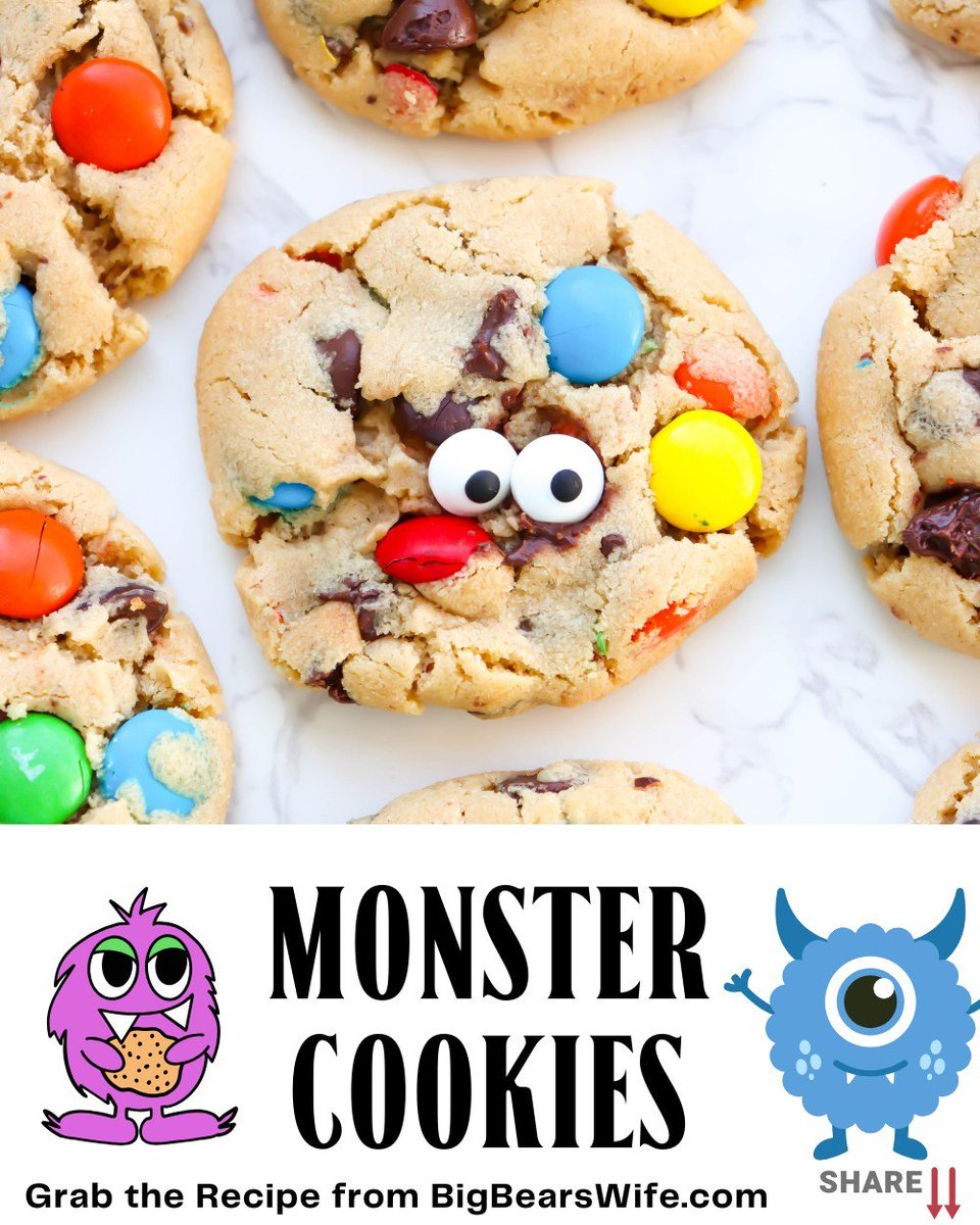 Big Bear's Wife - Angie (@bigbearswife) on Twitter photo Recipe here: bigbearswife.com/monster-cookie…
These Monster Cookies are peanut butter cookies, stuffed with chocolate chips and M&MS candies with the occasional candy eye for decoration! <a href="/DixieCrystals/">Dixie Crystals Sugar</a> #Sponsored #Recipe #halloweencookie #monstercookie Recipe here: bigbearswife.com/monster-cookie…
These Monster Cookies are peanut butter cookies, stuffed with chocolate chips and M&MS candies with the occasional candy eye for decoration! <a href="/DixieCrystals/">Dixie Crystals Sugar</a> #Sponsored #Recipe #halloweencookie #monstercookie