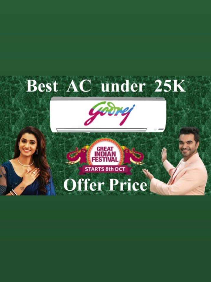 Best AC under 25000 in India - Offer Price on amazon great indian festival Godrej 1 Ton 5 Star, 5-In-1 Convertible Cooling Inverter Split AC (Copper I-Sense  Split White) all features explained and review in tamil
youtu.be/xEx8A6drLgM

#godrej #AmazonGreatIndianFestival2023