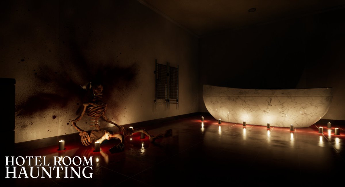 ManneKinGame's tweet photo. Can you survive the night? 

If you pause the game you lose, if you scream you lose.

This room wants you to become a permanent guest. 

Hotel Room Haunting arrives in alpha version 0.3 on the 25th of October!

https://t.co/AjUm9hP52V https://t.co/0mEu4p2Eue