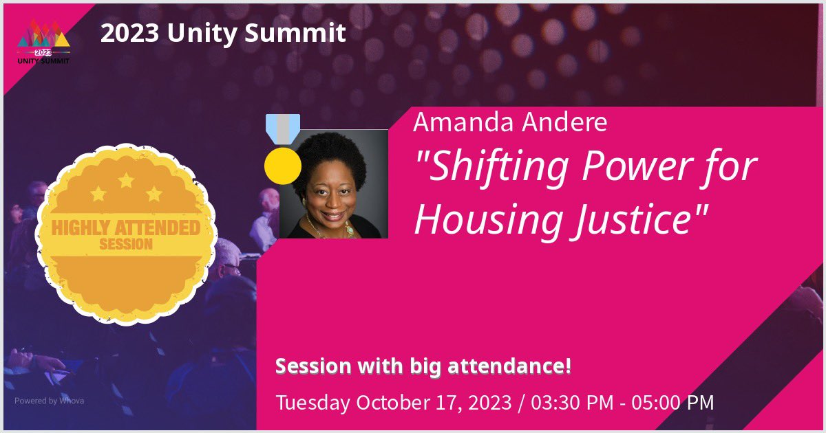 AmandaAndere's tweet photo. #UnitySummit2023 don’t miss out on @funderstogether housing justice session and the site visit to see how LA is preventing and ending homelessness on Wednesday. #housingjustice is #racialjustice feeling hopeful with over 1500 philanthropy leaders coming together! https://t.co/nMJyt2mqRs