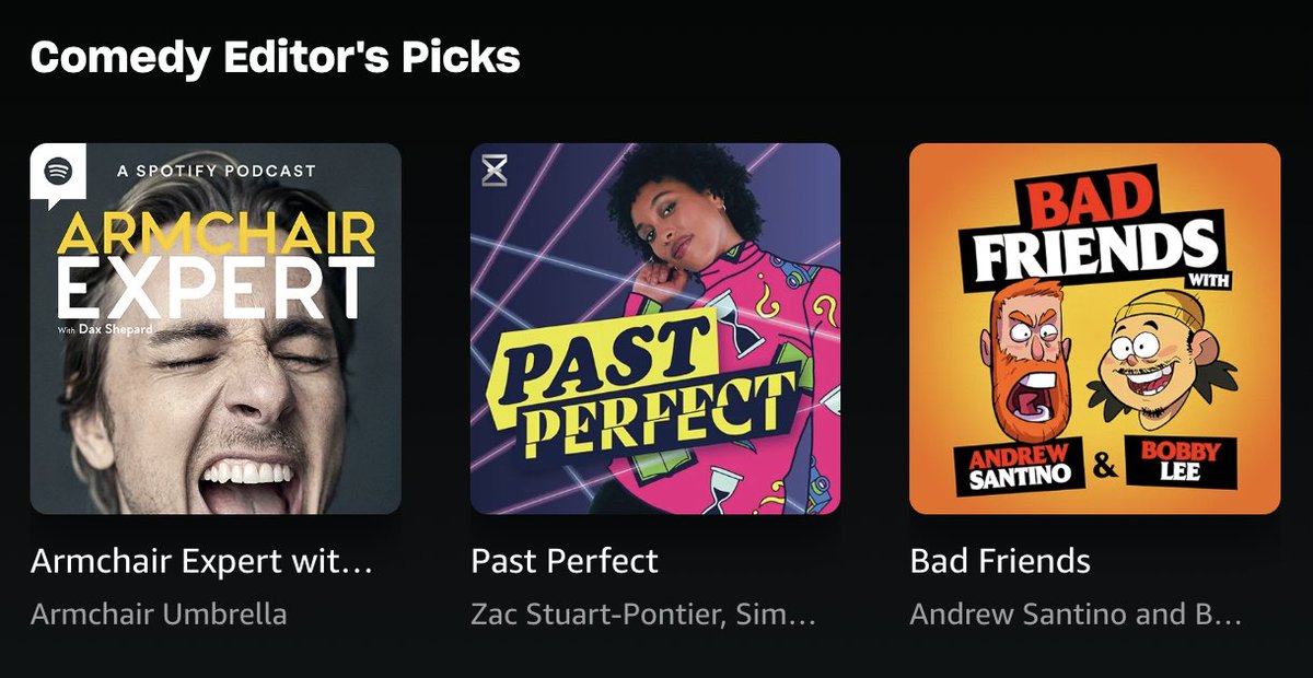 Thrilled to see Past Perfect featured by <a href="/amazonmusic/">Amazon Music</a> / <a href="/PlayMorePods/">Podcasts on Amazon Music</a> ! Its a great time to catch up on the show!