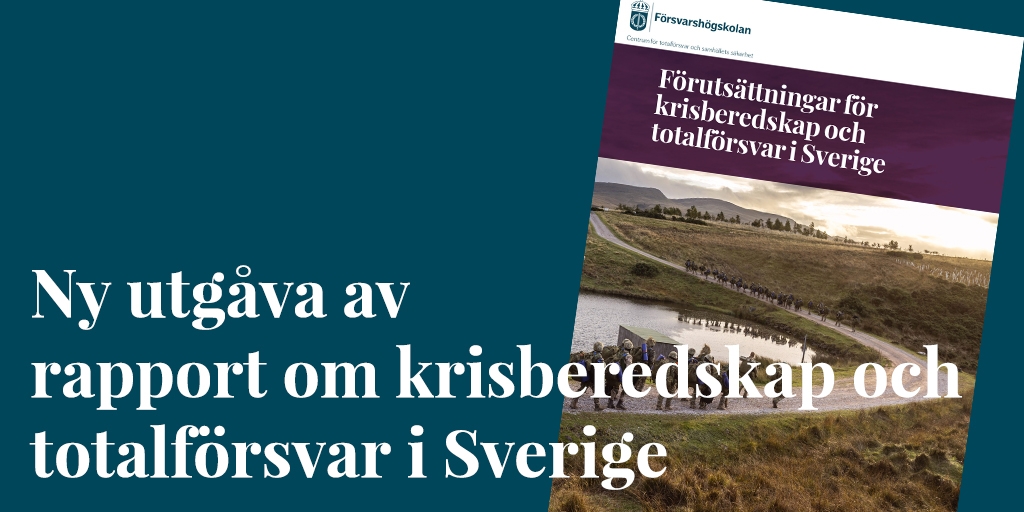 Nu finns en ny upplaga av 'Förutsättningar för krisberedskap och totalförsvar i Sverige'. Rapporten ges ut vartannat år och har bland annat utökats med en bilaga om hur Nato fungerar som organisation och hur beslutsfattande går till för de civila och militära delarna. Läs mer:…