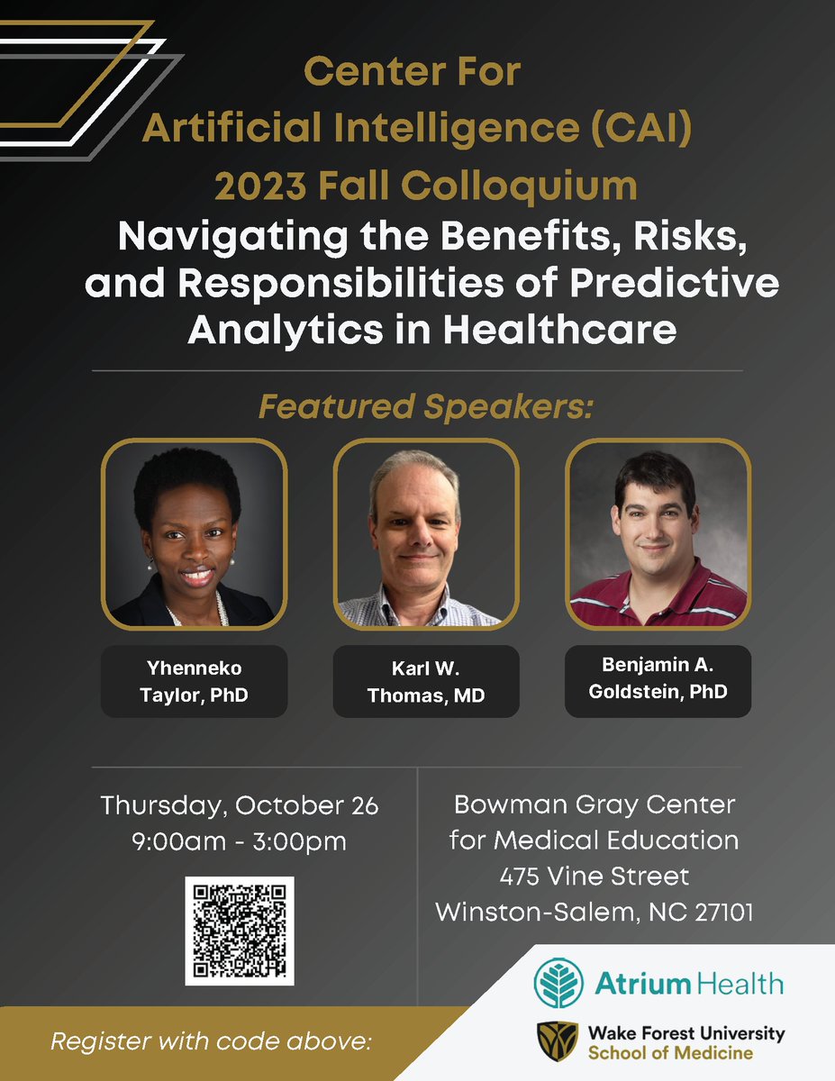 Registration for the 2023 Colloquium will close Thursday, October 19th at 11:59 pm. Secure your seat!

Register here:
redcap.wakehealth.edu/redcap/surveys…