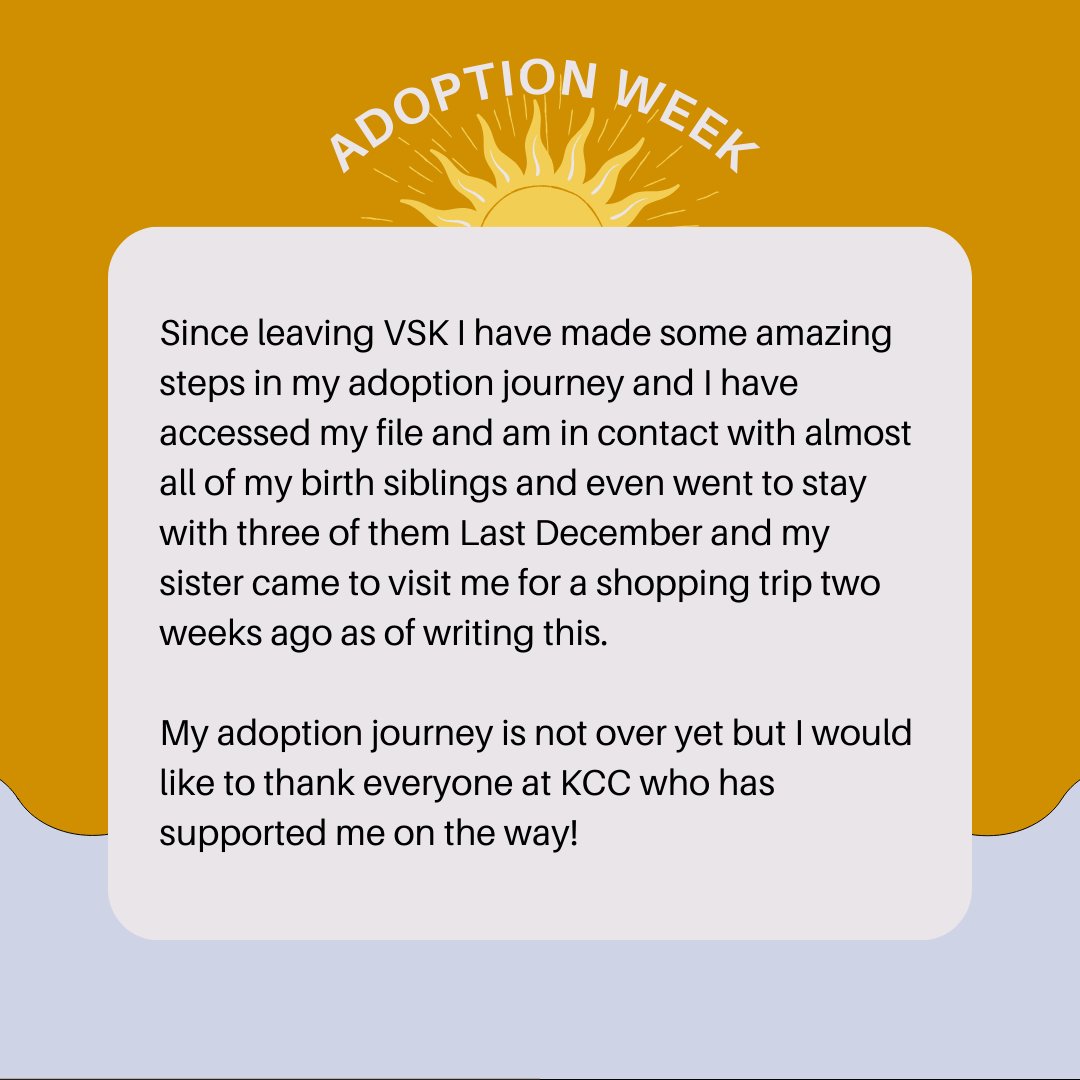 VirtSchl_Kent's tweet photo. As a celebration of #NationalAdoptionWeek, Charmaine, who completed her apprenticeship at VSK, shared her experiences of adoption and the impact adoption, VSK and the Adoptables have had on her journey. 💚
.
#Adoption #AdoptionWeek #NAW2023 #AdoptionUK https://t.co/JHPSHaJkba