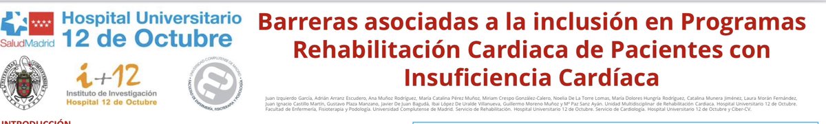 <a href="/aicuesta/">Antonio I. Cuesta-Vargas</a> <a href="/SaludISCIII/">Instituto de Salud Carlos III (ISCIII)</a> <a href="/JoseJuanatey/">José R. Juanatey</a> <a href="/RGomezHuelgas/">Ricardo Gómez Huelgas</a> presentamos nuestro estudio 📑 con las barreras encontradas en la adherencia al EF en RC en el #CongresoSEC2023
7º Póster de la mesa de RhCardiaca del jueves   programa.congresosec.org/sesiones/1184
Abierto a colaborar con otros grupos por el beneficio de los pacientes IC.💪🏼💪🏼