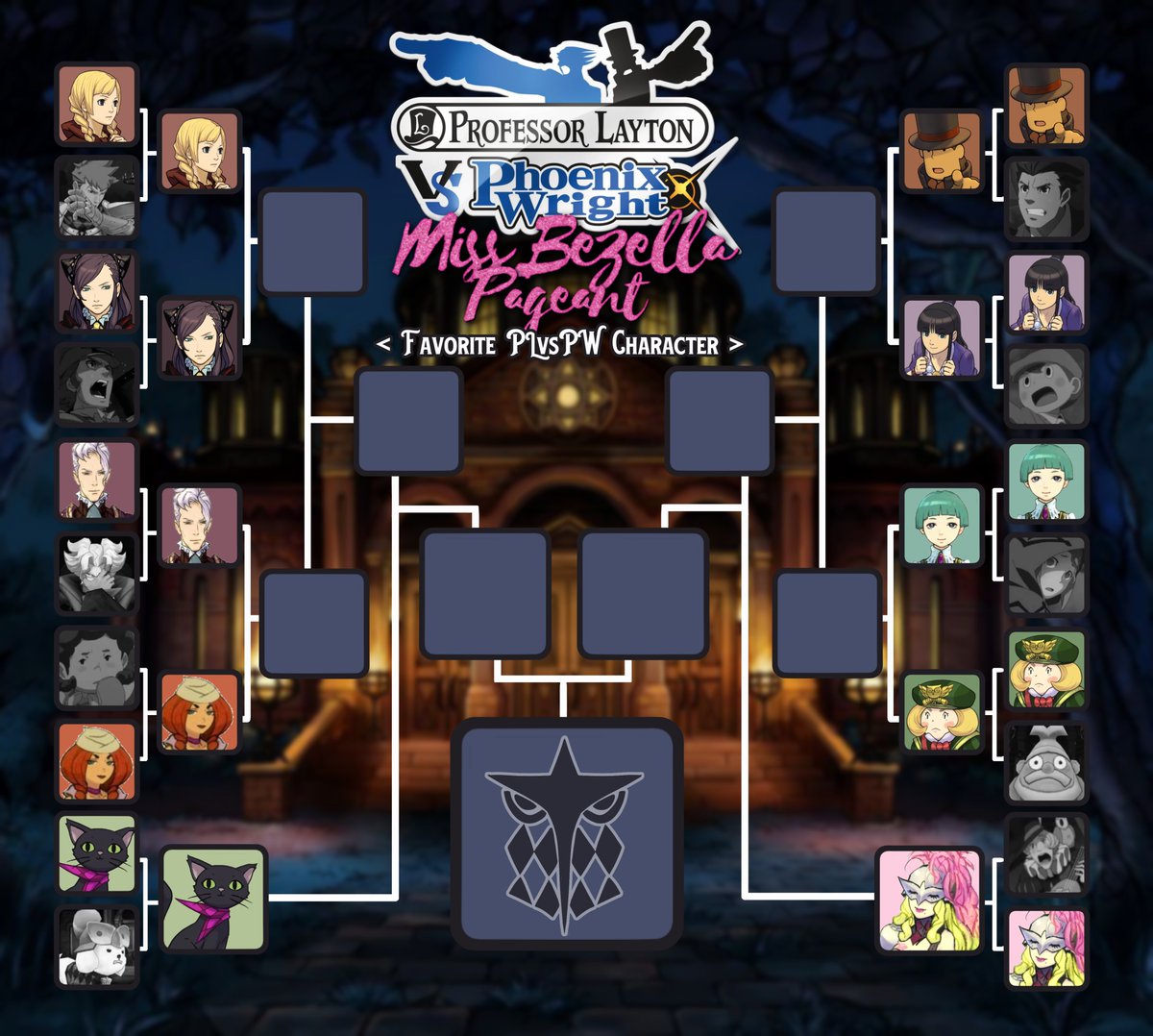 astrofiish's tweet photo. 🔥Round TWO of the Miss Bezella Pageant🔥
The next round of the Favorite PLvsPW character bracket has BEGUN! Vote for your favorite PLvsPW characters below!
[ #PLvsPW #PLvsAA #PLvsPWAA #ProfessorLayton #AceAttorney ] https://t.co/GlcQ6U2msb
