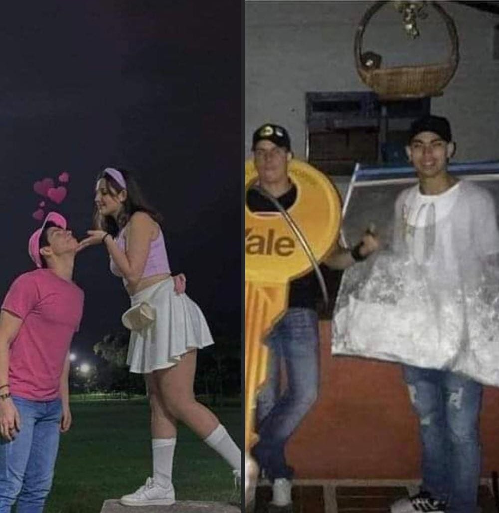 _el_lion's tweet photo. Mi ex con su novio en una fiesta de Halloween // mi compa y yo en el mismo Halloween 🎃 https://t.co/mYGJsJhwwK