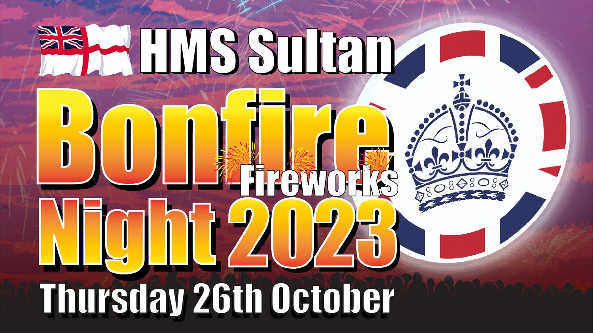 Just over a week to go now until our fantastic Bonfire and Fireworks Night. Discounted advanced tickets available until 23:59 on Sunday: hmssultan.ticketsrv.co.uk Come along and join in the fun! 🔥🎆Event: tinyurl.com/4tzhx5tu #AwEsoME @wave105radio