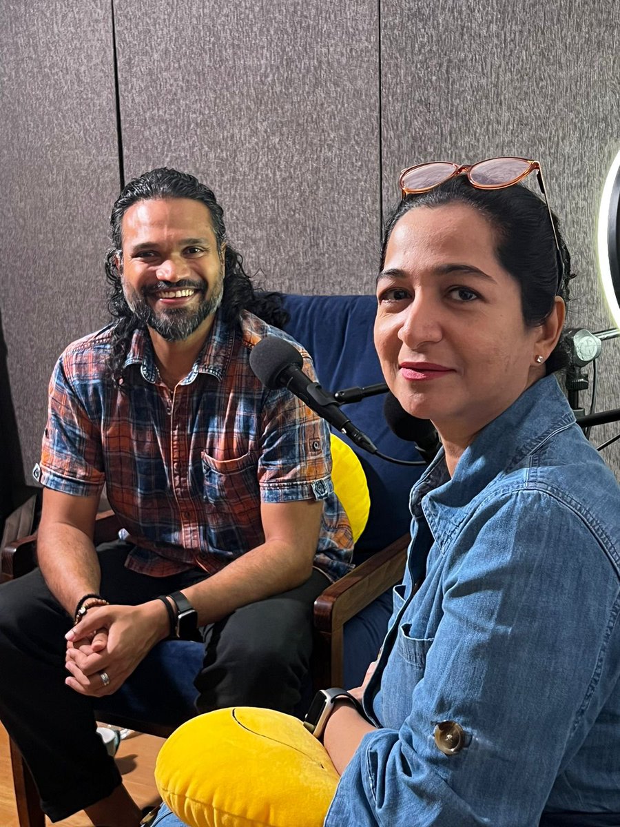 KiranManral's tweet photo. In the studio with Nikhil Paul George. Episode coming soon on #ChasingCreativity @bingepods YouTube channel and on all audio platforms https://t.co/LEAyq2UUT0