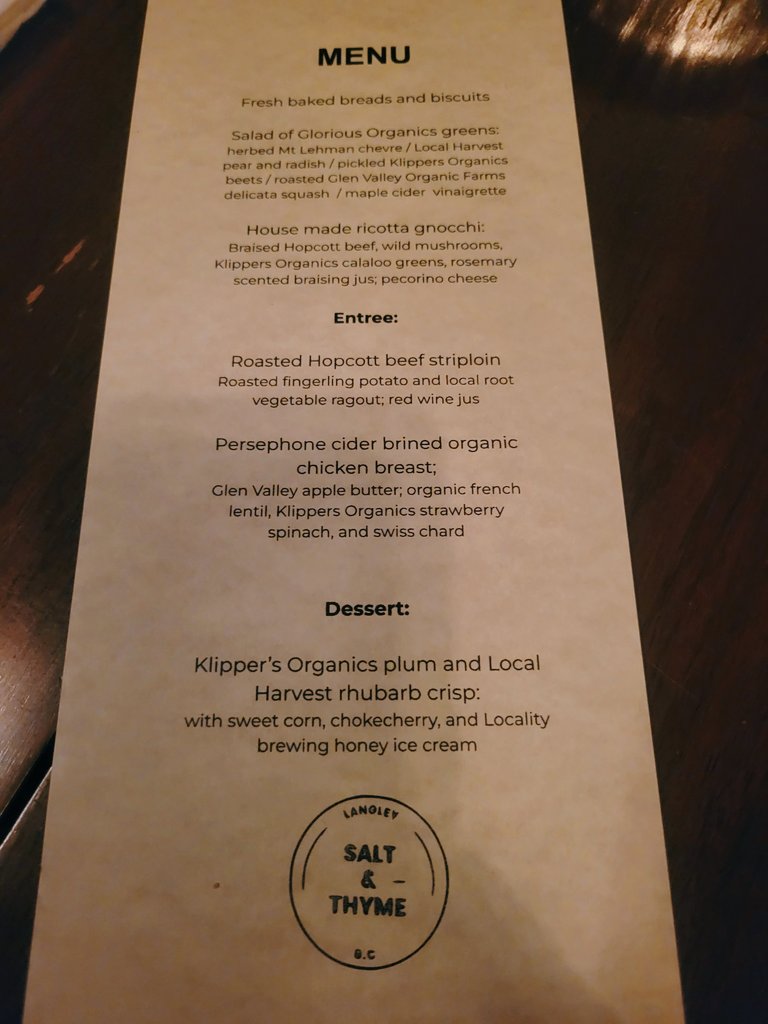 We had a great time celebrating with BC/Yukon <a href="/CanadaOYF/">CanadaOYF</a>
board &amp; alumni at #saltnthyme in Langley by <a href="/chef_beaty/">Chef Adrian Beaty</a>. Thanks for serving our beef for the occasion, as well as preparing great local products from <a href="/klippersorganic/">Klippers Organics</a> <a href="/MtLehmanCheese/">MtLehmanCheeseMaker</a> @gvof
#knowyourfarmerknowyourfood