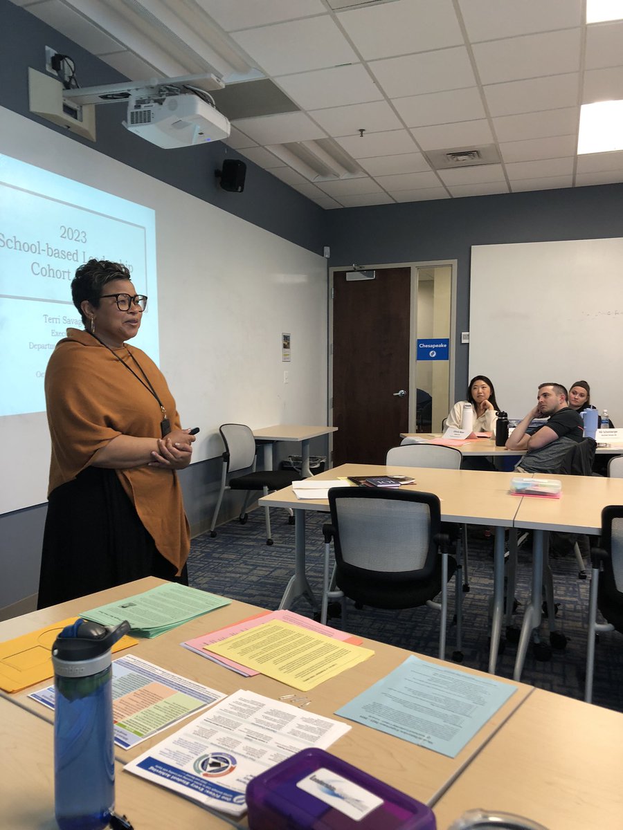 HCPSS_LeaderDev's tweet image. Dr. Terri Savage providing leadership insights to teacher leaders.