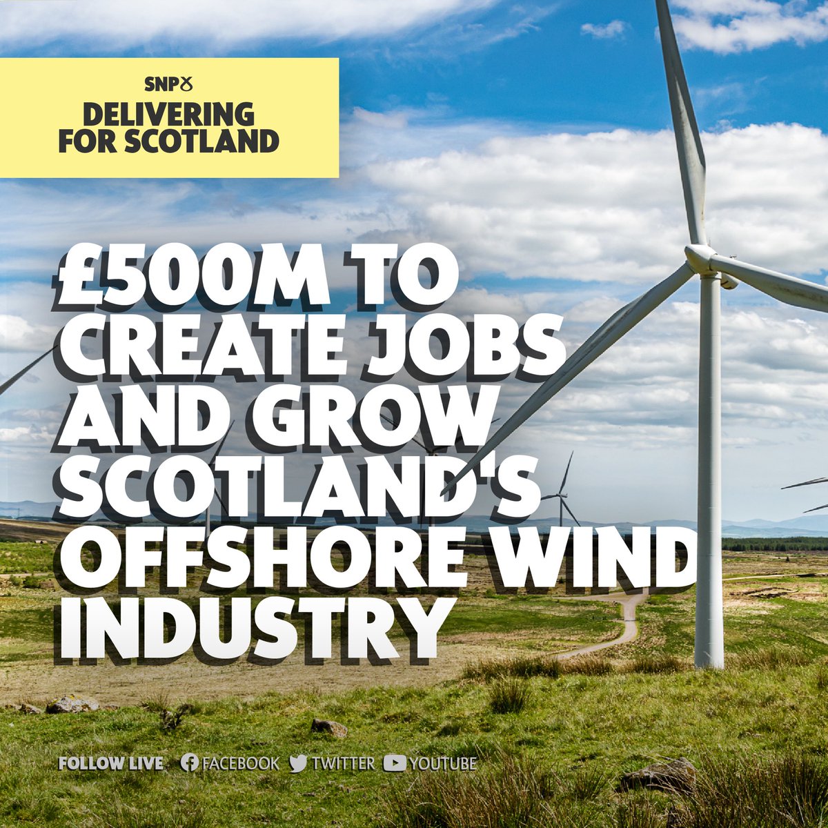 theSNP's tweet image. 👷♀️ Our Just Transition isn’t just important for tackling the climate emergency but it is also a huge economic opportunity.
💷 We're investing £500 million in that opportunity to anchor a new offshore wind supply chain right here in Scotland. #SNP23