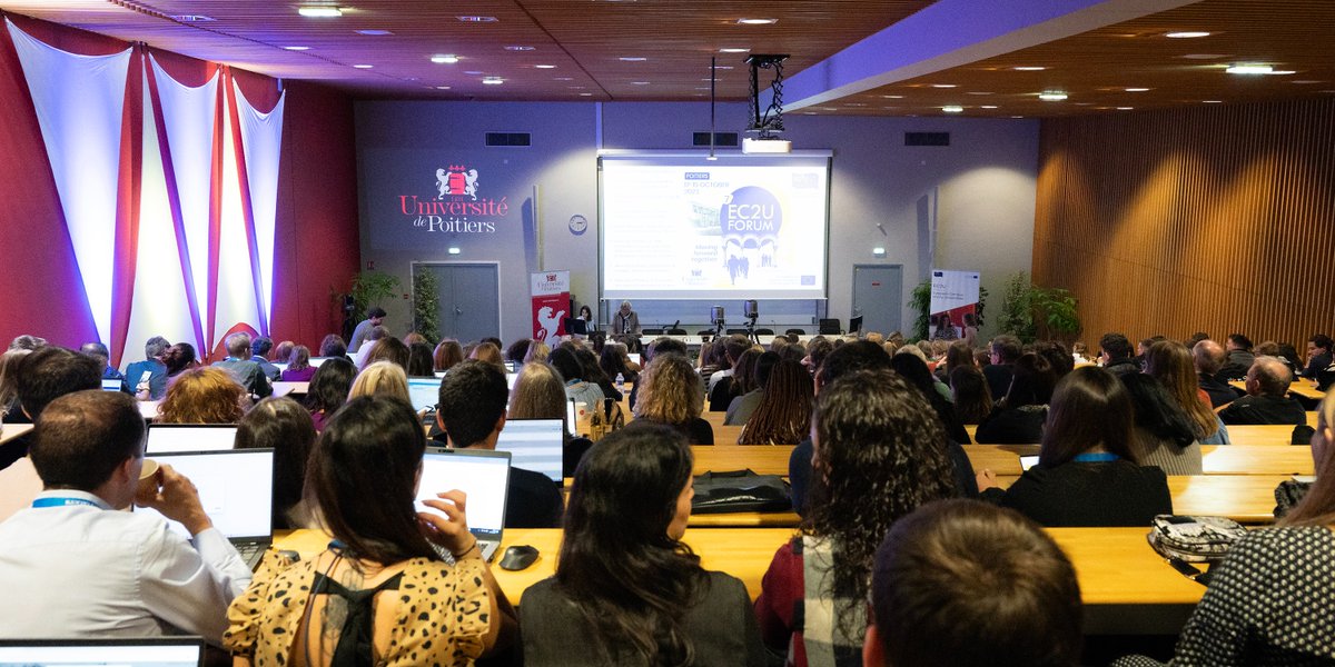 UnivPoitiers's tweet photo. 📢 Le #ForumEC2U2023 ouvre ses portes en présence de @EC2U_Alliance @UnivdeCoimbra @usal @UAICiasi @UniJena @UniTurku @unipv @poitiersfr @Grand_Poitiers @NvelleAquitaine @sup_recherche @UEFrance @EsnPoitiers

👏 Un grand merci aux délégations qui se sont déplacées ! #EC2UPoitiers https://t.co/WscyalyHJI