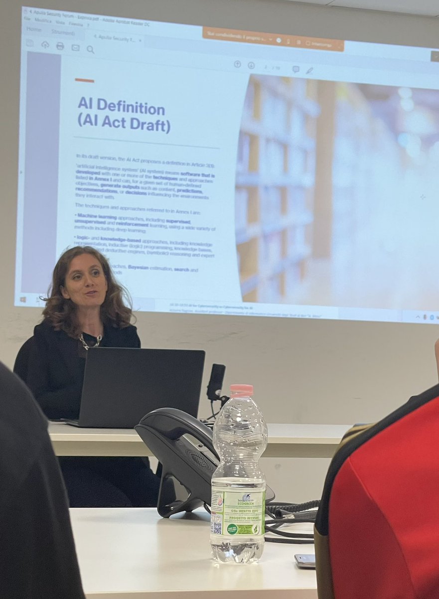 Valeria (@valeria_vetrano) on Twitter photo In diretta dall’#ApuliaCybersecurityForum2023 con
<a href="/azzurraragone/">Azzurra Ragone</a> per discutere della Cybersecurity for AI vs AI for Cybersecurity #CyberSecMonth #ThinkB4UClick #ECSM #ECSMBari #BeSmarterThanAHacker
<a href="/Exprivia_CY/">Exprivia CyberSecurity Observatory</a> In diretta dall’#ApuliaCybersecurityForum2023 con
<a href="/azzurraragone/">Azzurra Ragone</a> per discutere della Cybersecurity for AI vs AI for Cybersecurity #CyberSecMonth #ThinkB4UClick #ECSM #ECSMBari #BeSmarterThanAHacker
<a href="/Exprivia_CY/">Exprivia CyberSecurity Observatory</a>