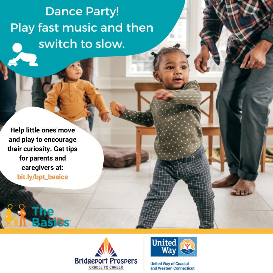 Movement and play keep children healthy and build their coordination and strength. They learn about the world through movement and play. Try this tip, have a dance party and switch from fast to slow music and see how your little one(s) adjusts with the music. Have fun too! 👯💃🏾🕺🏾