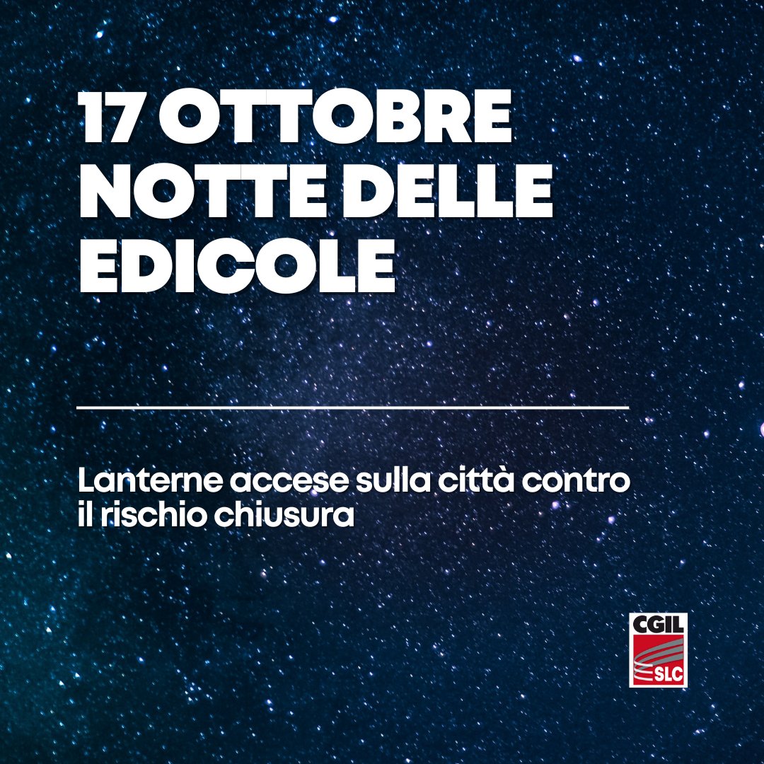 SlcCgil's tweet photo. 🟥 Stasera dalle 19 alle 21 le #edicole di centinaia di città italiane accenderanno una lanterna per attirare l'attenzione di istituzioni e cittadinanza su difficoltà e importanza del loro lavoro. L'iniziativa, lanciata dal Sinagi, è condivisa e sostenuta da Slc-Cgil https://t.co/Jqb1503mqY