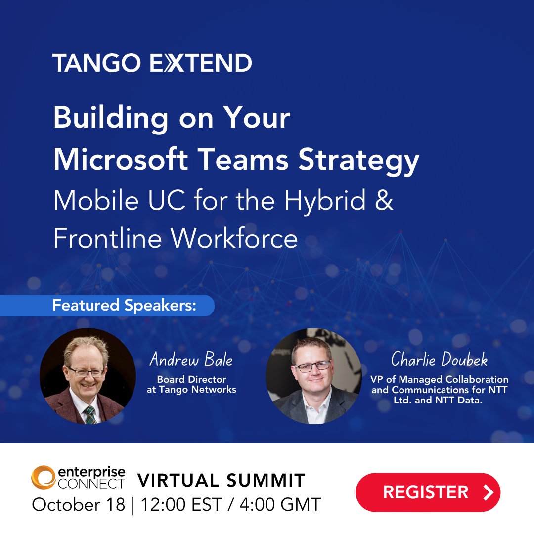 How Will the Dynamics of Global Workplaces Shape Future Communications? Join our upcoming webinar for insights from leading voices in mobile UC: vshow.on24.com/vshow/EC_MSTea…

#TeamsStrategy2023 #TangoExtend #NTT #MicrosoftTeams #Teams #eSIM #BYOD #UnifiedCommunications <a href="/GlobalNTT/">NTT Global</a>