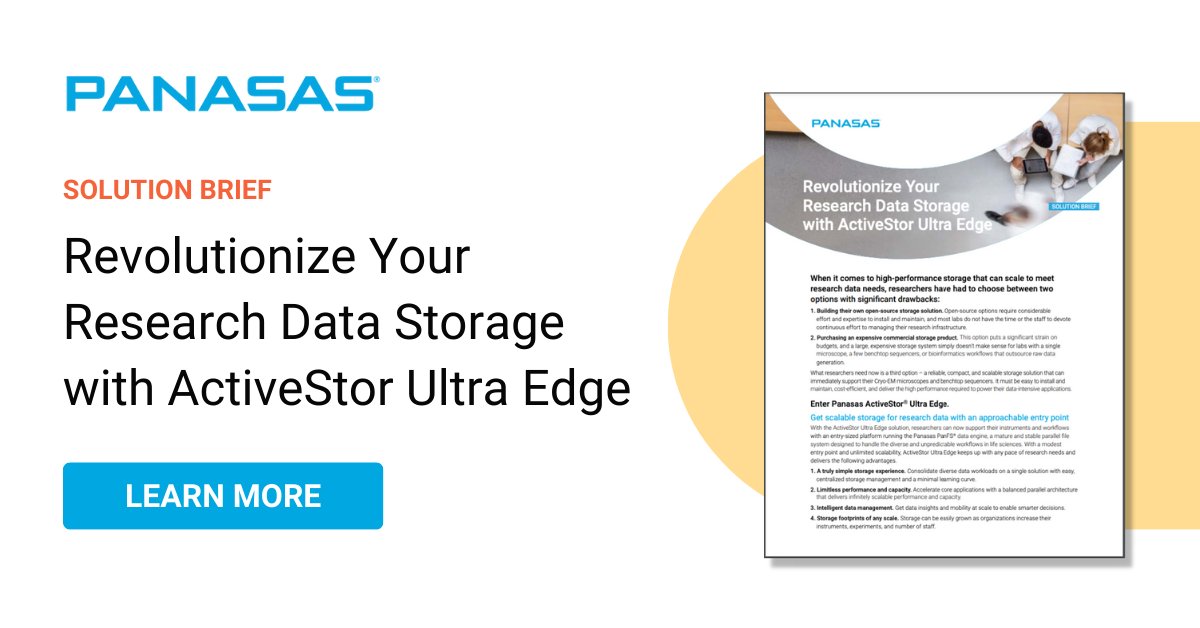 VDURAinc's tweet image. With ActiveStor Ultra Edge, researchers can now support their instruments and workflows with the reliable Panasas PanFS® data engine. Dive into its features, benefits, and applications here: bit.ly/3S1KR2H

#HPC #lifesciences #edgestorage #storagesolutions
