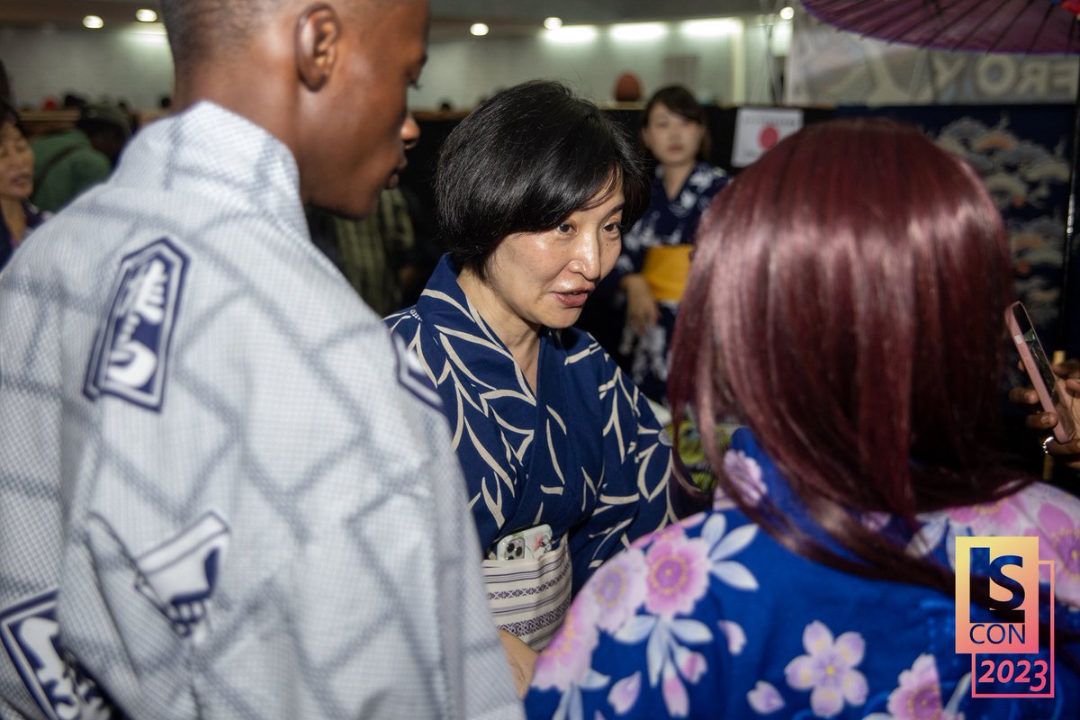 Lscon_'s tweet photo. The Embassy of Japan in the Republic of Zambian, Joined us at this year's #LsCon2023 to showcase their summer themed Yukata's💛👘🍡 https://t.co/GvxStoBuhb