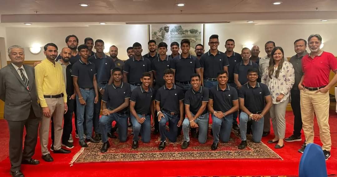 Pakistan Cricket Board hosted Dinner in honour of the Sri Lanka #U19 team in Karachi 🤝

#PAKvSL | #UnitedForPakistan |#UnitedWeWin | #CWC23 | #PCB

#SportsEyePK #SubscribeNow #Subscribe #Follow #Share #Like #Comment