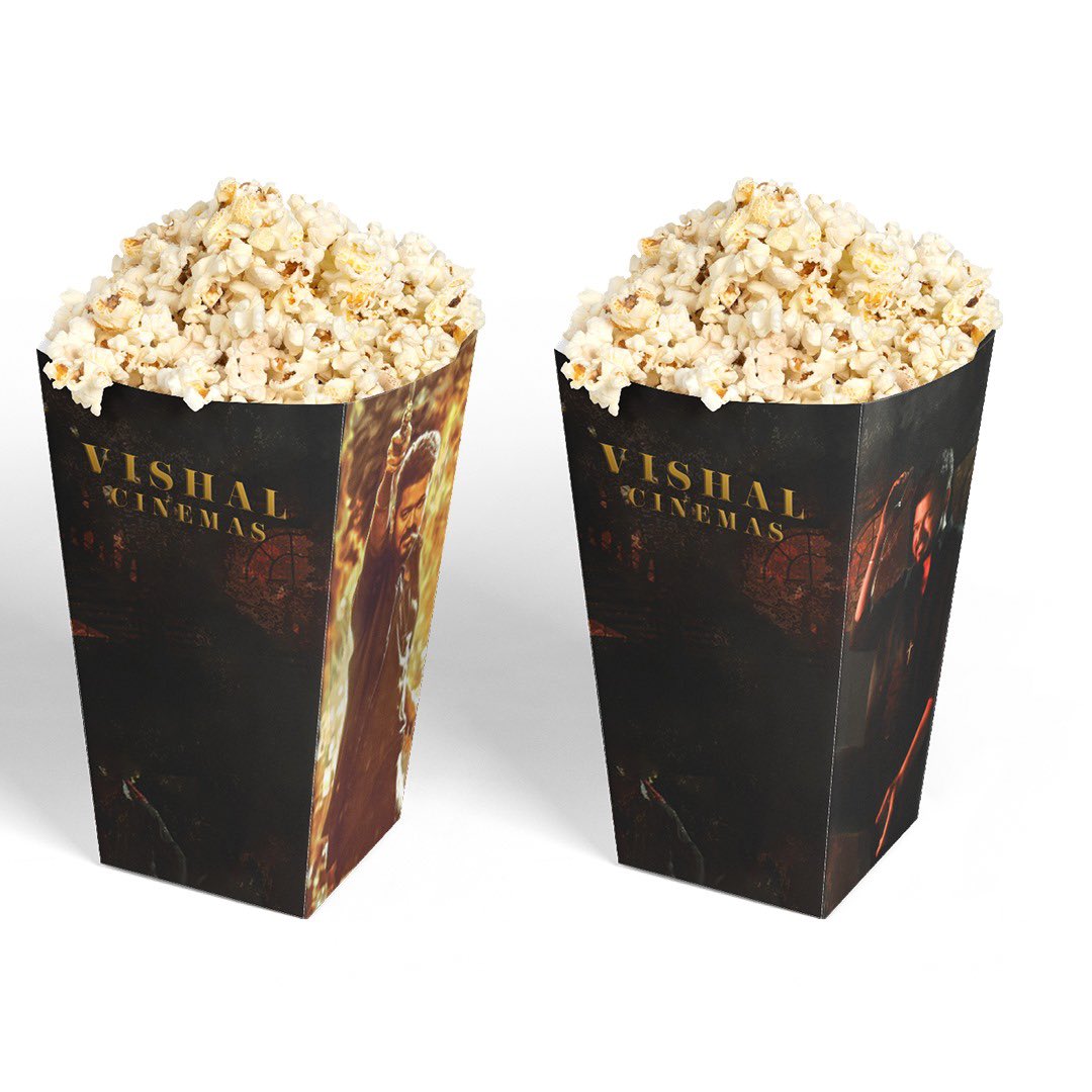 Presenting you the special Edition of LEO themed popcorn tubs 🤩🍿 Exclusive for #Leo At Murukalaya 🦁✨ #LeoAtMurukalaya #LeoMovie