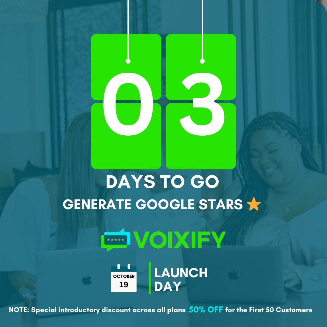 getvoixify's tweet photo. We started our 3days countdown yesterday. 

The excitement is building as we approach our business launch day. Mark your calendars!
#voixify #launching #businesslaunch https://t.co/IYiPyS2RjF