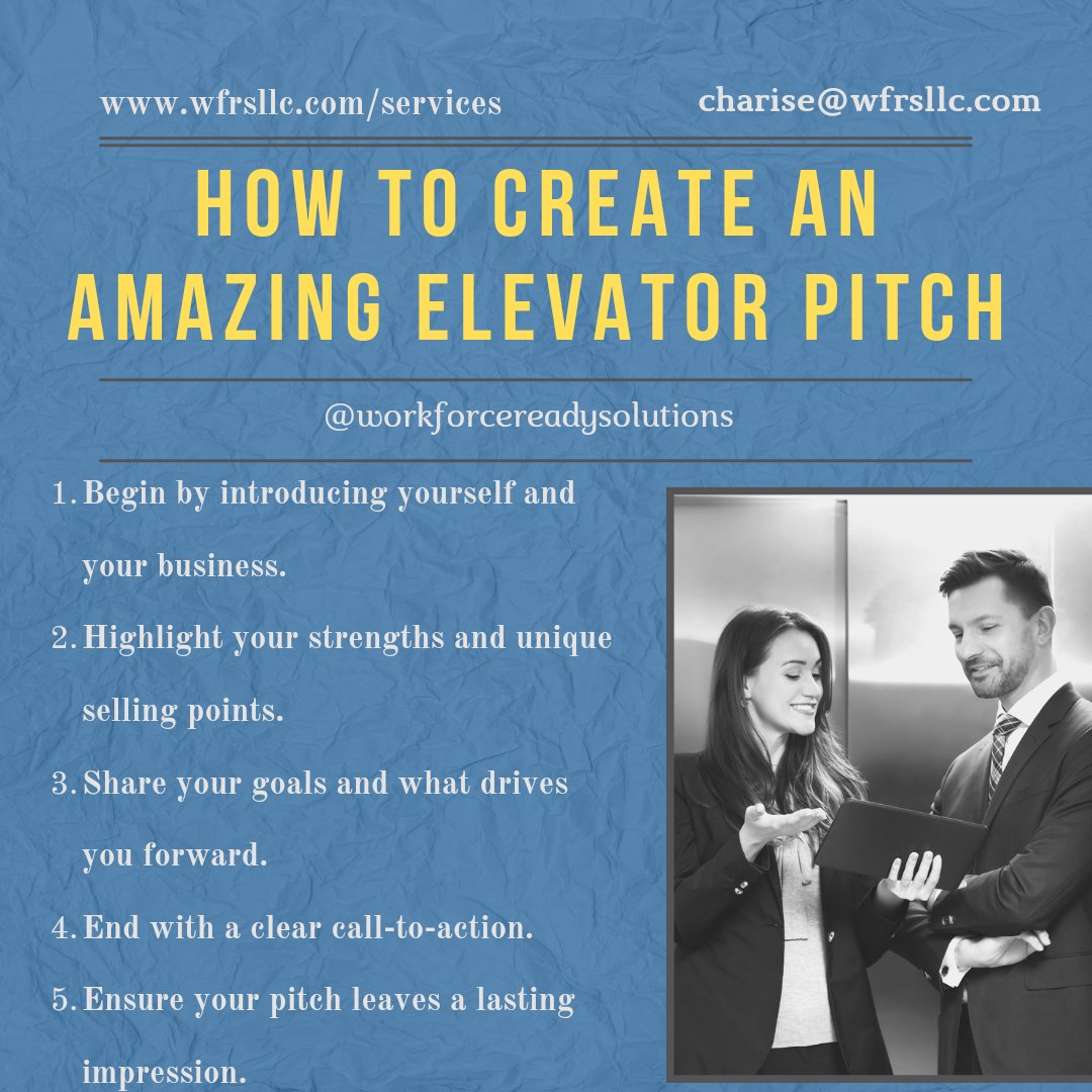 #elevatorpitch #careercoach #HRservices #businessstrategycoach #keynotespeaker #workforcereadysolutions