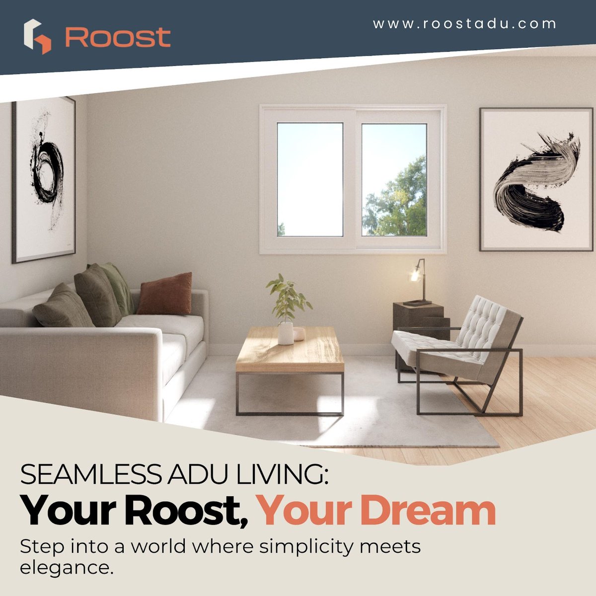 roostadu's tweet image. Step into a world where simplicity meets elegance. 
Our process ensures your ADU journey is effortless, delivering homes that are not just energy-efficient and durable, but beautifully crafted.
.
To explore more, visit our website: roostadu.com 
.
#roostadu