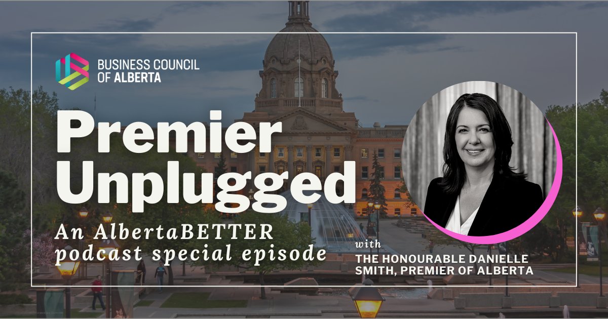 🎙️NEW EPISODE: On a special episode of our Unplugged podcast series, Alberta Premier <a href="/ABDanielleSmith/">Danielle Smith</a> joins host <a href="/awlegge/">Adam W. Legge</a> for an unplugged and fresh conversation on her career both inside and outside public office. Listen here: businesscouncilab.com/podcast-catego… #PremierUnplugged