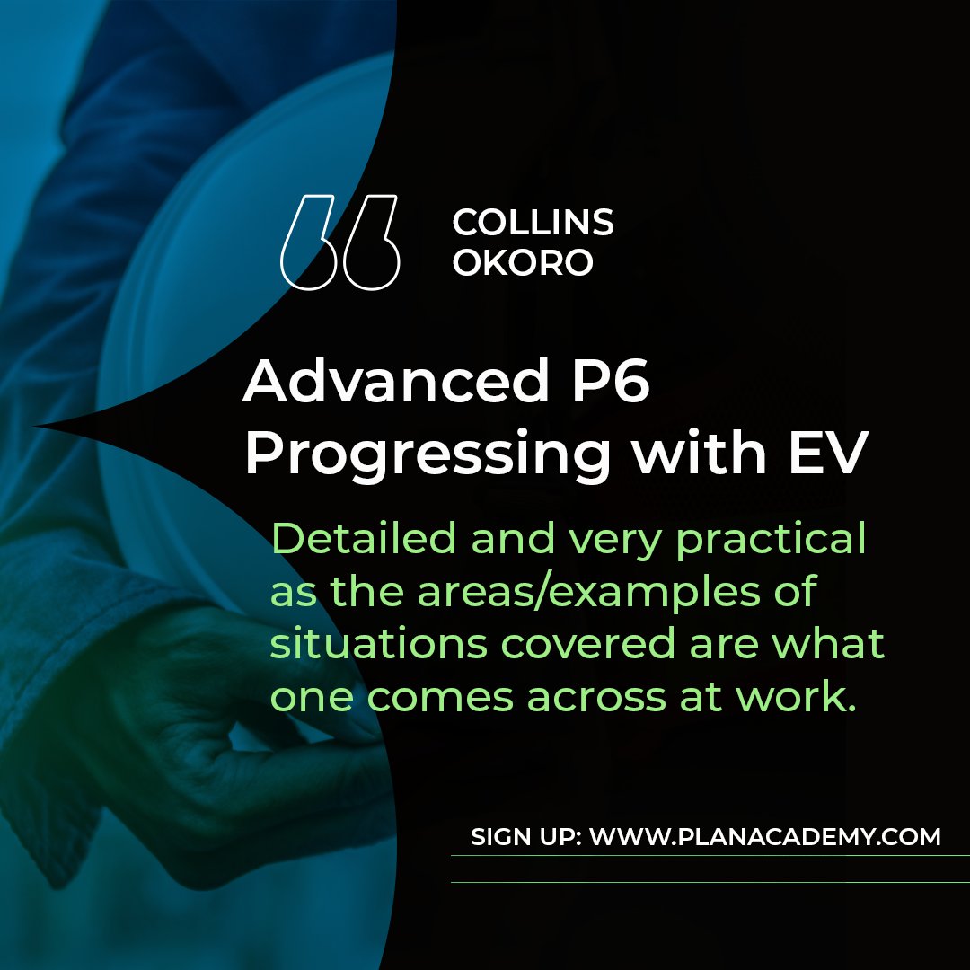 PlanAcademy's tweet image. Find out more about our Advanced #P6 #Progressing with #EarnedValue course: bit.ly/3M085mk

Learn advanced Primavera P6 skills including Earned Value Management, Financial Periods, Change Process and much more in this fully immersive On-Demand course.