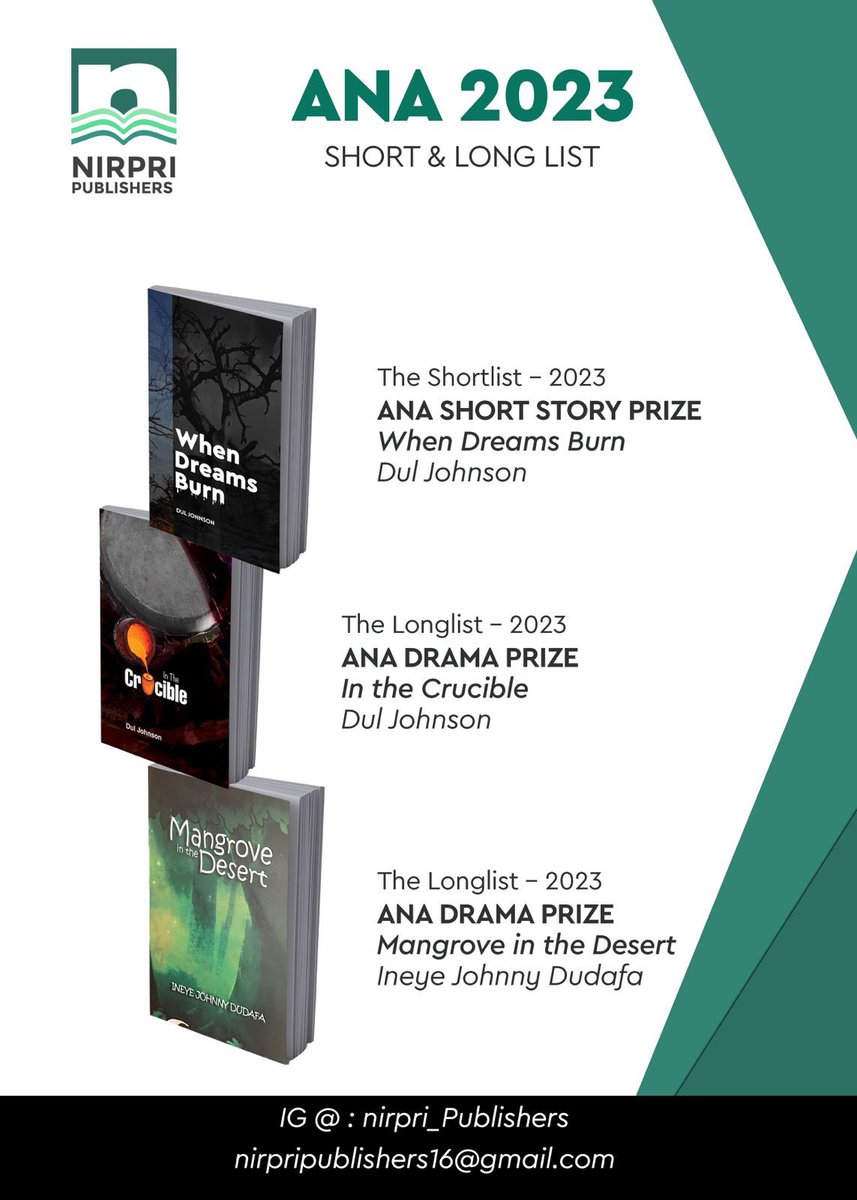 ameodindi's tweet photo. Congratulations to two of our authors who have been shortlisted and longlisted for 2023 national literary prizes in different lcategories by the Association of Nigerian Authors. https://t.co/RLIYQCZDLu