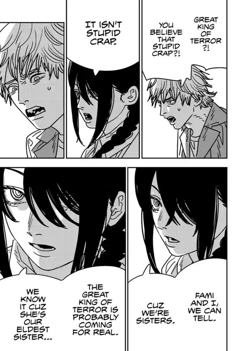 I'm glad she's honest with denji. And omfg death IS a woman....fujimoto thank you so much
#chainsawman146