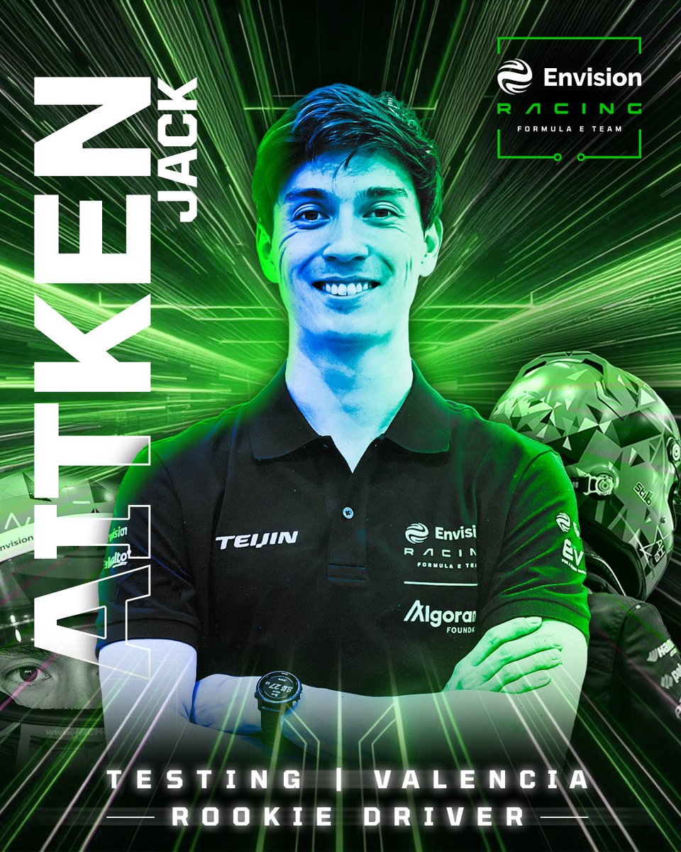 Envision_Racing's tweet image. BACK ON TRACK

We are delighted that Jack Aitken will be in the car again during pre-season testing next week! 💪