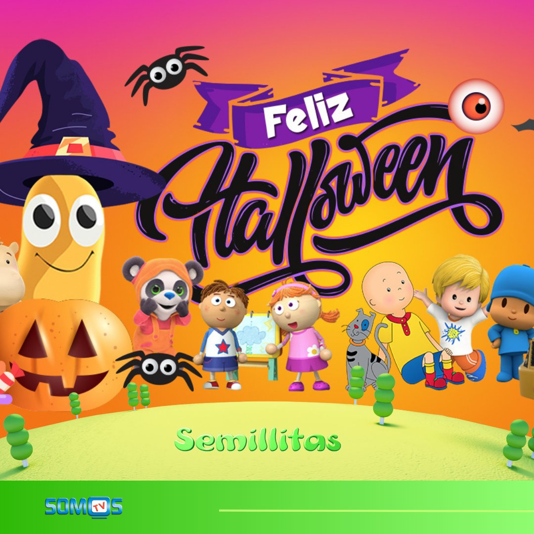 SomosTVLLC's tweet photo. #SemillitasTV el canal infantil de #SomosTV nos invita a disfrutar el día más divertido del otoño🧡
 FELIZ HALLOWEEN 👻🎃
•
•
•
#SemillitasTV #Halloween #ProgramasInfantiles #AnimadosEnEspañol #TVInfantil #CanalParaNiños #ContenidoParaNiños #BestChildrenEntertainment https://t.co/2bB5nBYYWG