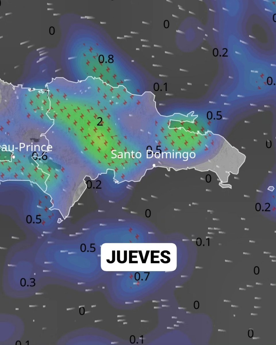 🔴ATENTOS🔴 Una masa de aire más caluroso ha llegado hasta República Dominicana, empujada por un frente frío que se ubica sobre Cuba: el sistema frontal no tendrá suficiente impulso para llegar al territorio dominicano. 🔴El frente está estacionario y se debilitará en las…