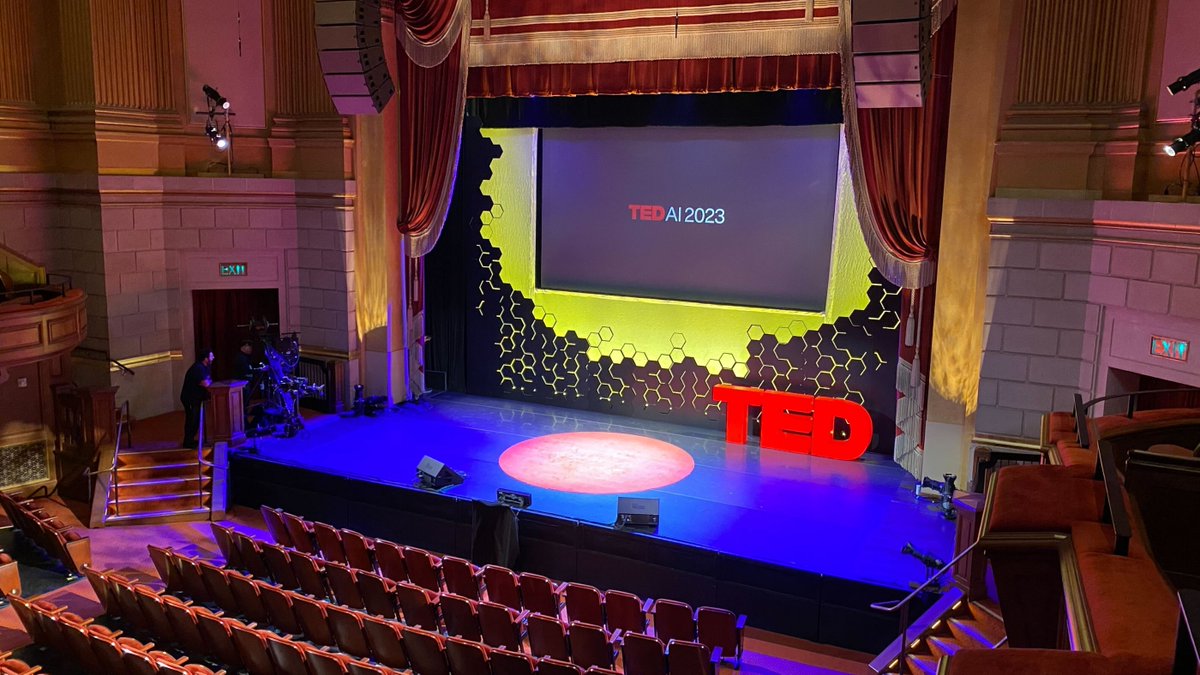 TEDAISF's tweet photo. TED AI is finally here 🎉

Welcome to our speakers and attendees from SF and around the world joining us at Herbst Theater. It’s time to brace for impact. Post and follow along using #TEDAI2023 https://t.co/2iOD9SlmV8