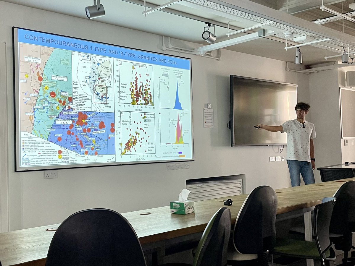 Fun to host @LamontsterTN1 at @ES_UCL today! Talking about our @bhp-funded work on tectonics, magmatism, and #copper in Arizona 🌵 🔨 ☀️ 🌎