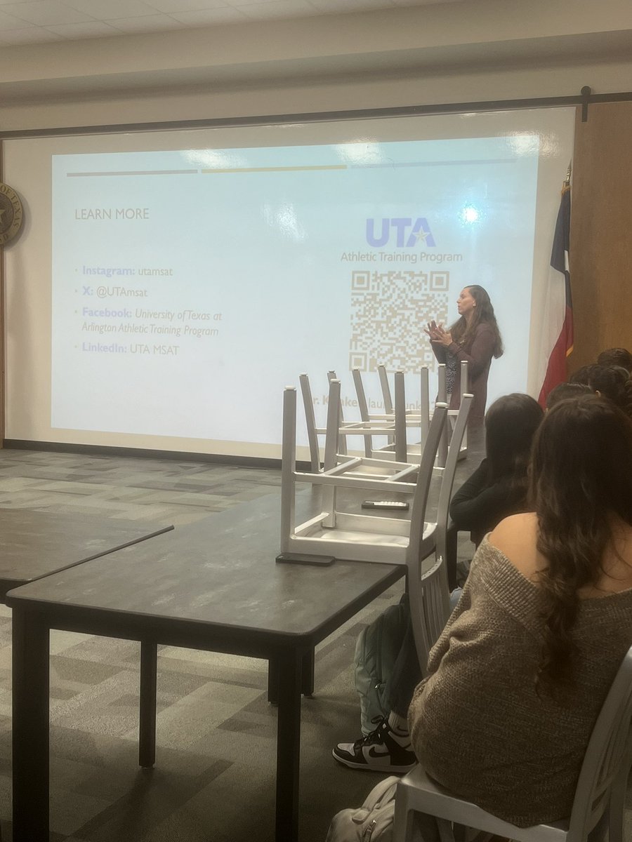 We want to give a huge thank you to @UTAmsat for coming out yesterday to speak to our students about Athletic Training and informing them about your program!