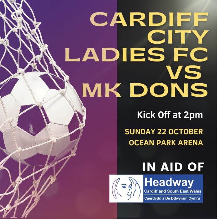 Calling all football fans! Join us at Ocean Park Arena for an electrifying match between @CardiffCityLFC versus MK Dons, October 22nd at 2pm, in aid of Headway Cardiff and South East Wales! 💙💪

#CharityMatch #SundayFootball #OceanParkArena