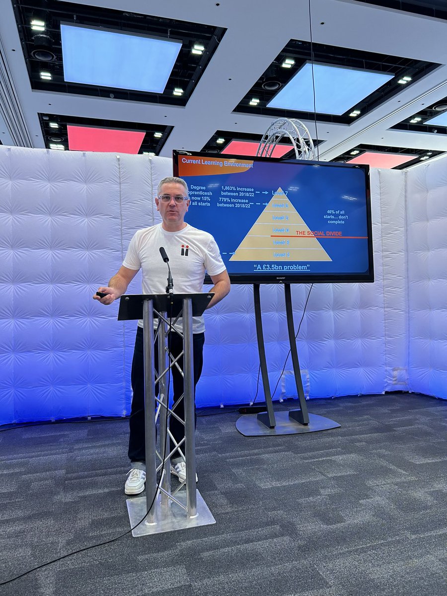 AcademiiLearn's tweet photo. Thanks for coming along to listen to @adrianjcoles in todays @WalesTechWeek Showcase stage, on how AI is having a +ve impact on the future of #learning &amp; #skills.  #WalesTechWeek https://t.co/acv2GqP2GK